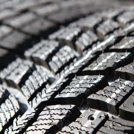 Closeup of tire treads
