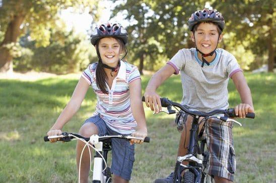 Two Children On Cycle Ride