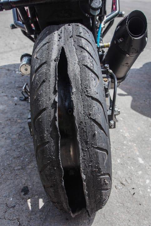 blown out tire on motorcycle