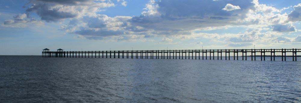 Pier over the water in Pascagoula MS