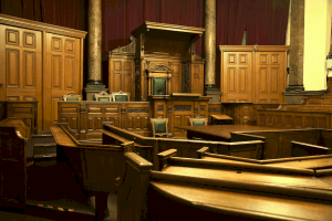 interior view of a courtroom