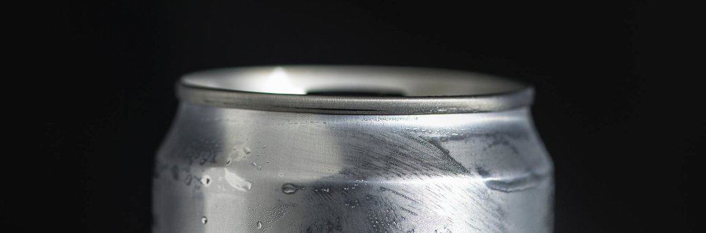 aluminum can on black background