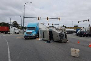 truck colliding in intersection