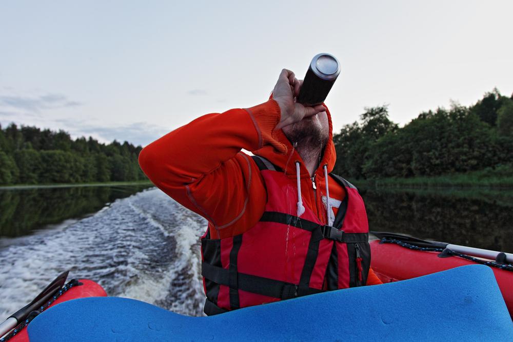 boater drinking alcohol while operating boat