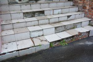 damaged steps in public space