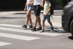 kids in a crosswalk