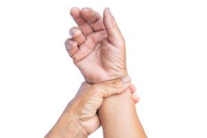 person holding wrist