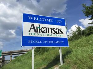 Arkansas safety welcome sign