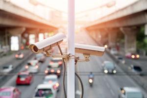 closeup traffic security camera surveillance