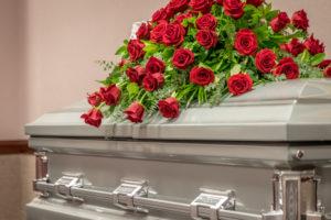roses on a coffin
