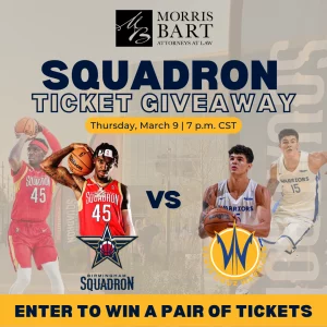 Morris Bart Squadron vs. Warriors Ticket Giveaway