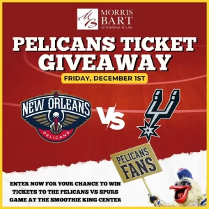 Morris Bart Pelicans vs Spurs Ticket Giveaway