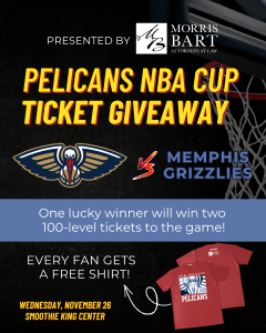 Morris Bart Pelicans vs Grizzlies NBA Cup Ticket Giveaway