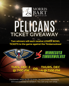 Morris Bart Pelicans vs Timberwolves Ticket Giveaway