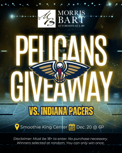 Morris Bart Pelicans vs. Indiana Pacers Ticket Giveaway