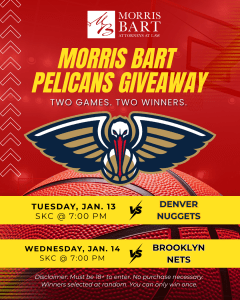 Morris Bart Pelicans Double Ticket Giveaway