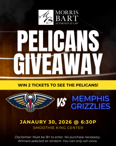 Morris Bart Pelicans vs. Grizzlies Ticket Giveaway