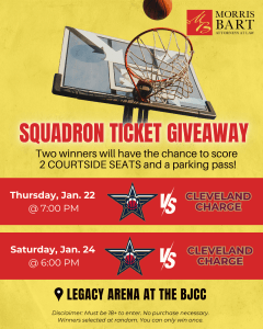 Morris Bart Squadron vs. Cleveland Charge Ticket Giveaway