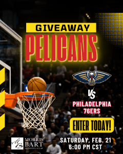Morris Bart Pelicans vs. 76ers Ticket Giveaway