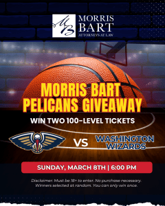 Morris Bart Pelicans vs. Wizards Ticket Giveaway