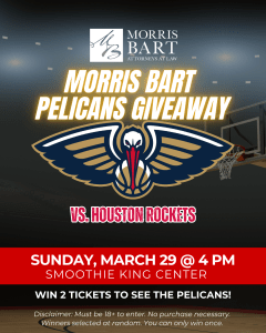 Morris Bart Pelicans vs. Houston Giveaway