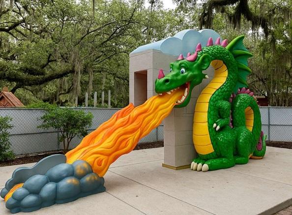 The Dragon Slide Returns to Storyland - Morris Bart Personal